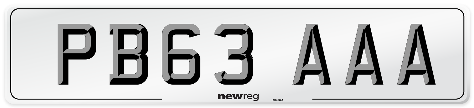 PB63 AAA Number Plate from New Reg